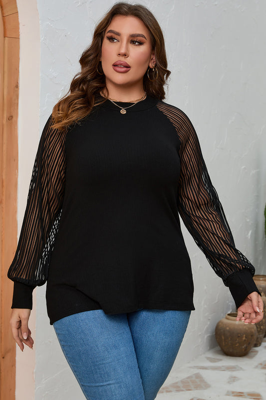 Round Neck Long Sleeve Blouse