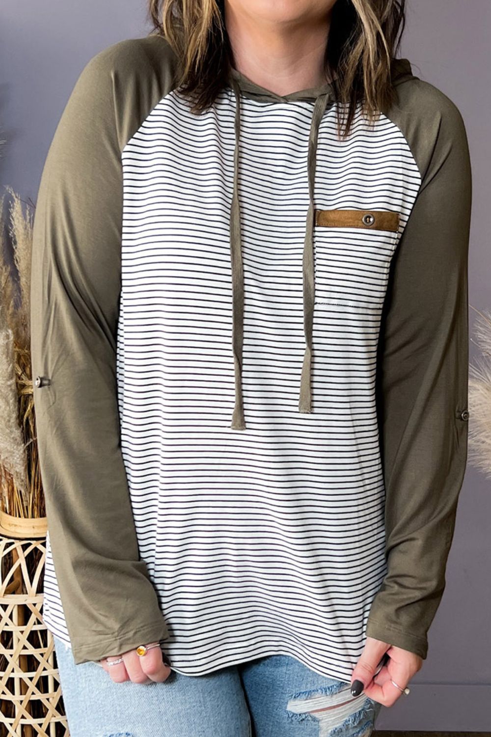 Striped Long Sleeve Hoodie