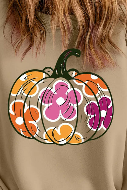 Pumpkin Graphic Dropped Shoulder Sweatshirt