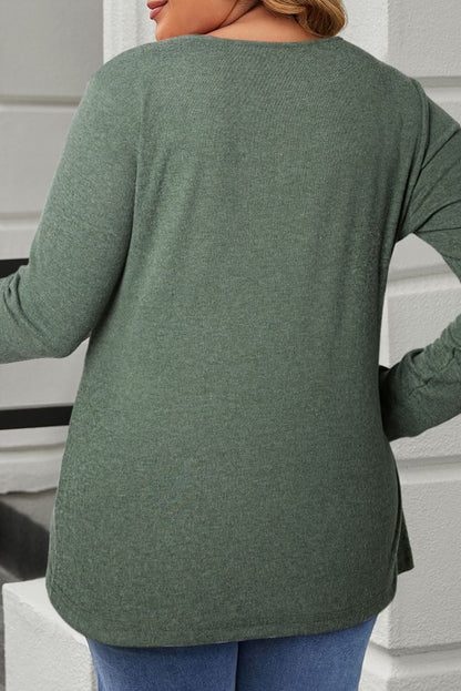 Half Snap Long Sleeve T-Shirt