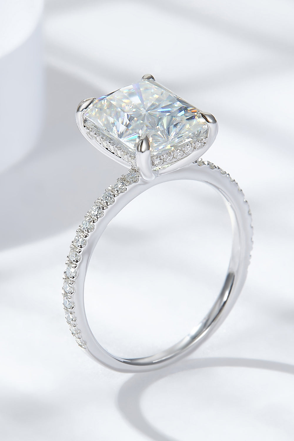 Forever Bond: 4 Carat Moissanite 4-Prong Side Stone Ring