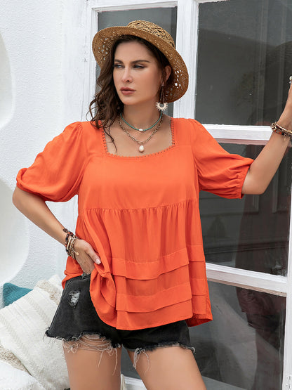 Square Neck Half Sleeve Blouse