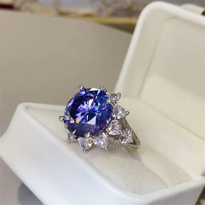 Eternal Sky: 10 Carat Moissanite 925 Sterling Silver Ring