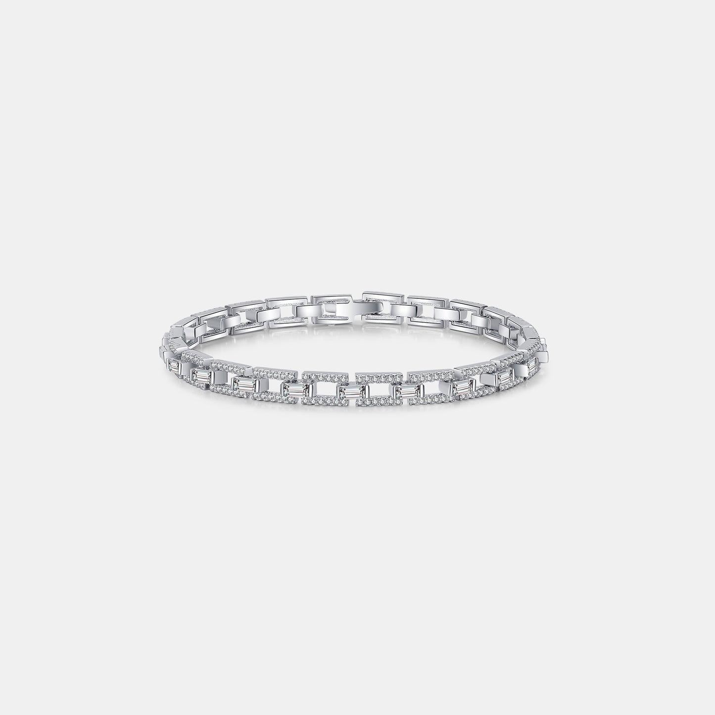 Elegant Bond: 3.2 Carat Moissanite 925 Sterling Silver Bracelet