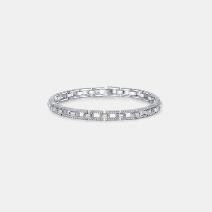 Elegant Bond: 3.2 Carat Moissanite 925 Sterling Silver Bracelet