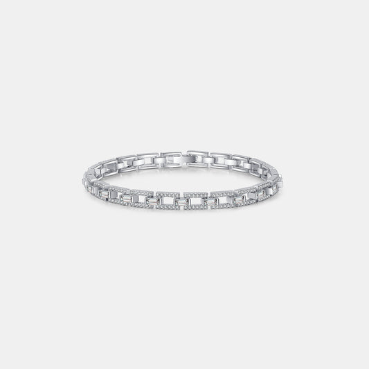 Elegant Bond: 3.2 Carat Moissanite 925 Sterling Silver Bracelet