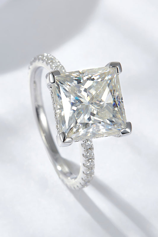 Eternal Edge: 5.52 Carat Moissanite Side Stone Ring