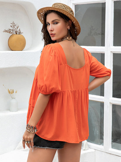 Square Neck Half Sleeve Blouse