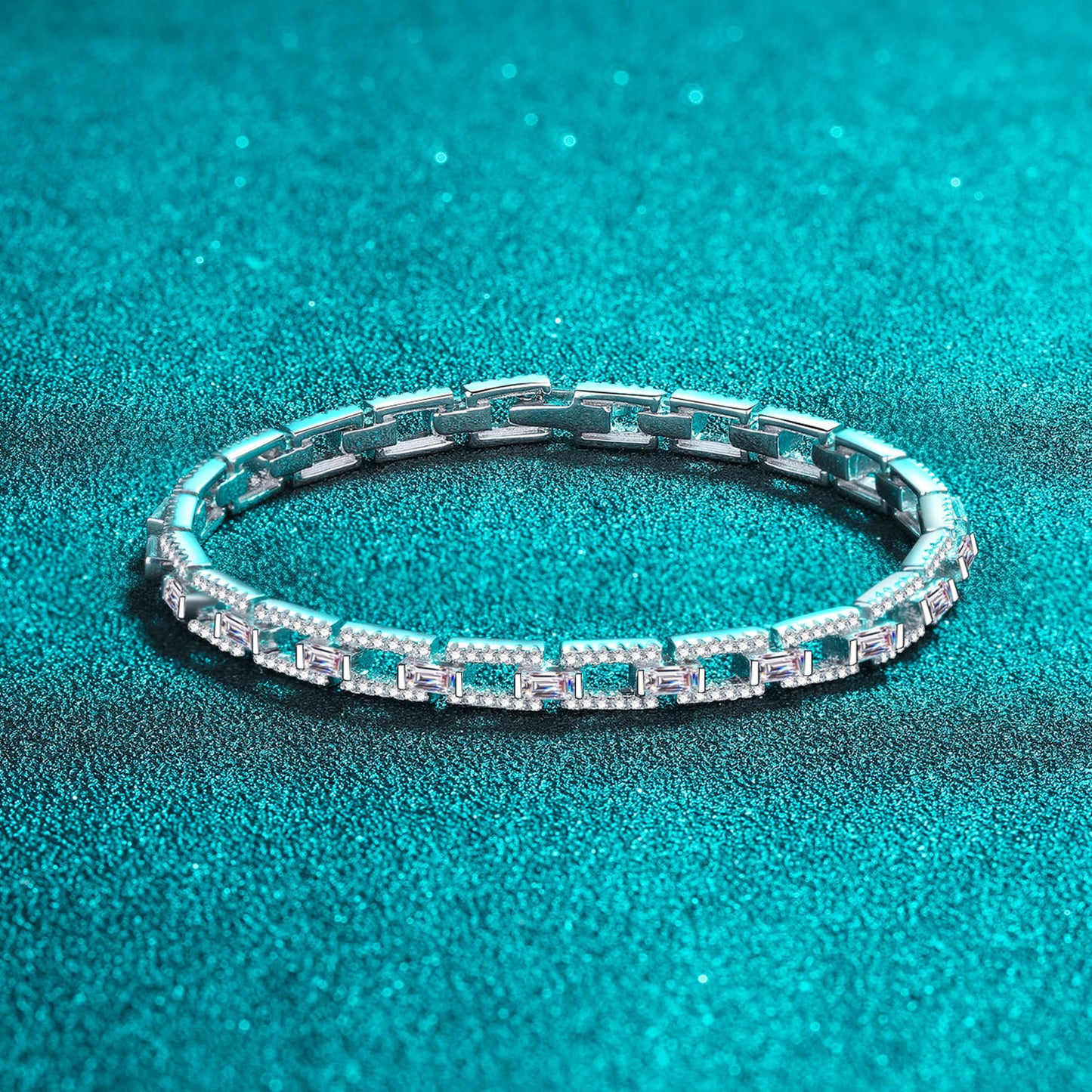 Elegant Bond: 3.2 Carat Moissanite 925 Sterling Silver Bracelet