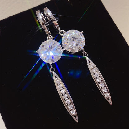 Eternal Radiance: 10 Carat Moissanite 925 Sterling Silver Earrings