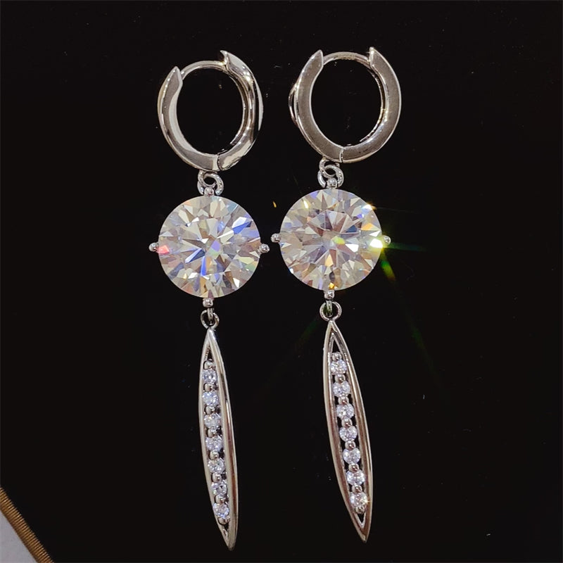 Eternal Radiance: 10 Carat Moissanite 925 Sterling Silver Earrings