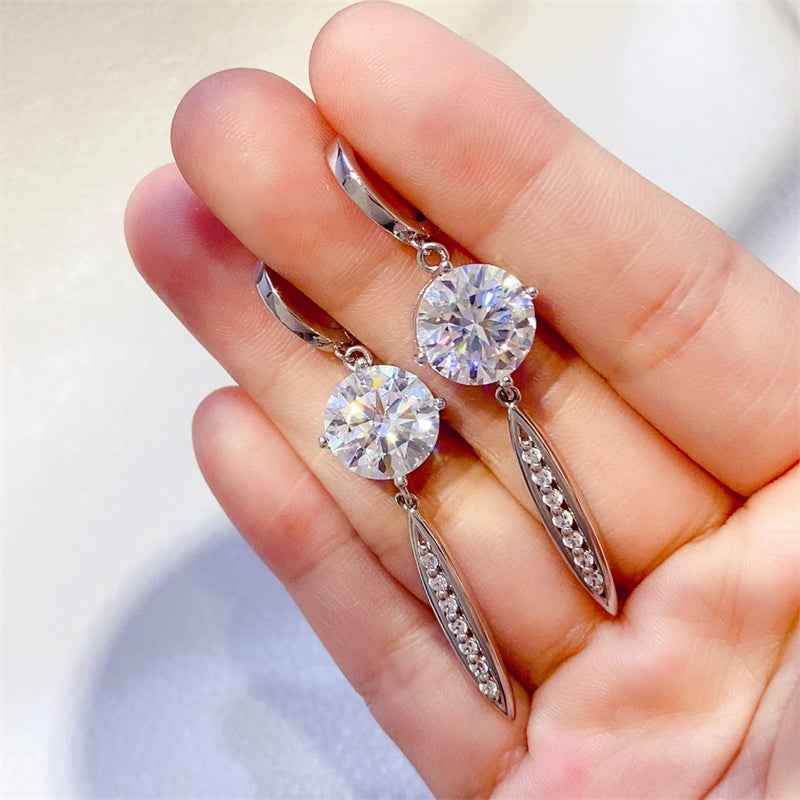 Eternal Radiance: 10 Carat Moissanite 925 Sterling Silver Earrings