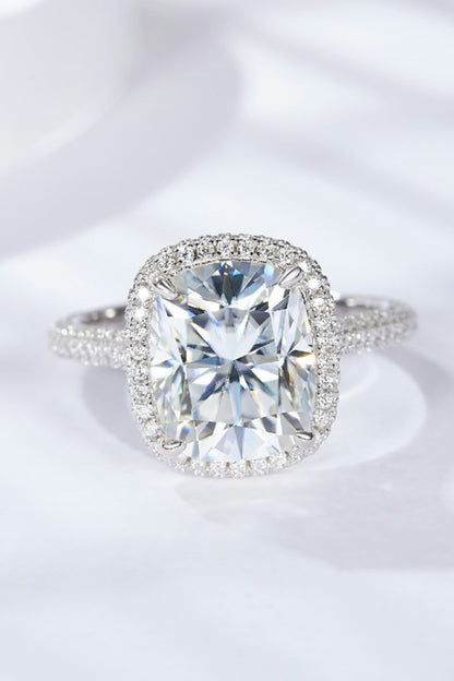 Elegant Bond: Adored 6 Carat Moissanite Halo Ring