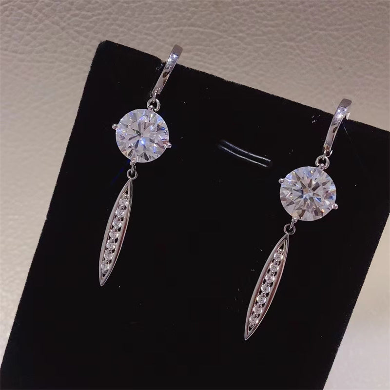 Eternal Radiance: 10 Carat Moissanite 925 Sterling Silver Earrings