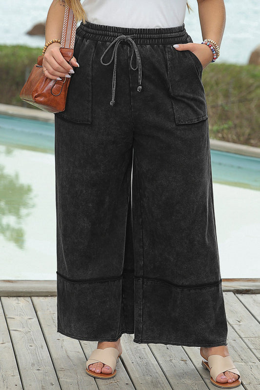 Drawstring Wide Leg Pants