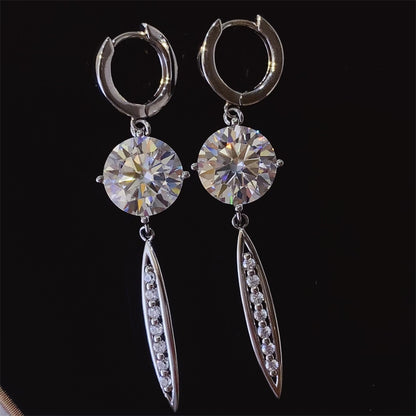 Eternal Radiance: 10 Carat Moissanite 925 Sterling Silver Earrings