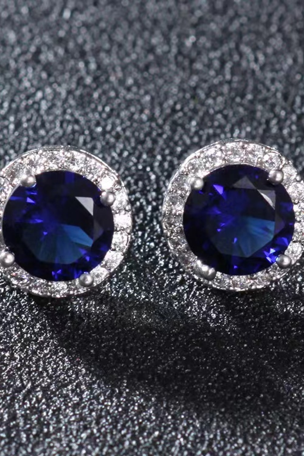 Eternal Sky: Contrast 2 Carat Moissanite Platinum-Plated Stud Earrings