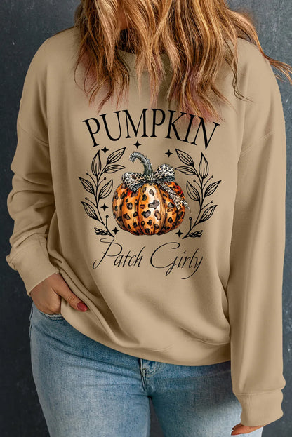 Pumpkin Graphic Long Sleeve Sweatshirt