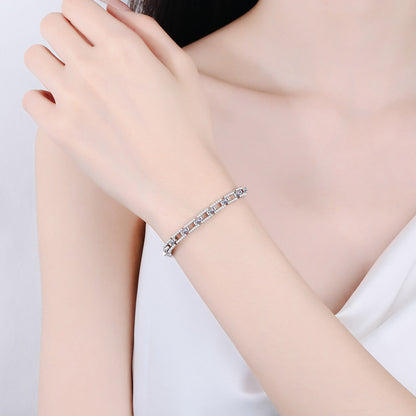 Elegant Bond: 3.2 Carat Moissanite 925 Sterling Silver Bracelet