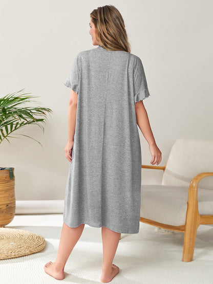 Round Neck Short Sleeve Lounge Dress