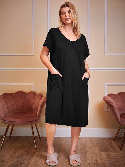 Round Neck Short Sleeve Lounge Dress