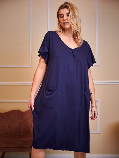 Round Neck Short Sleeve Lounge Dress