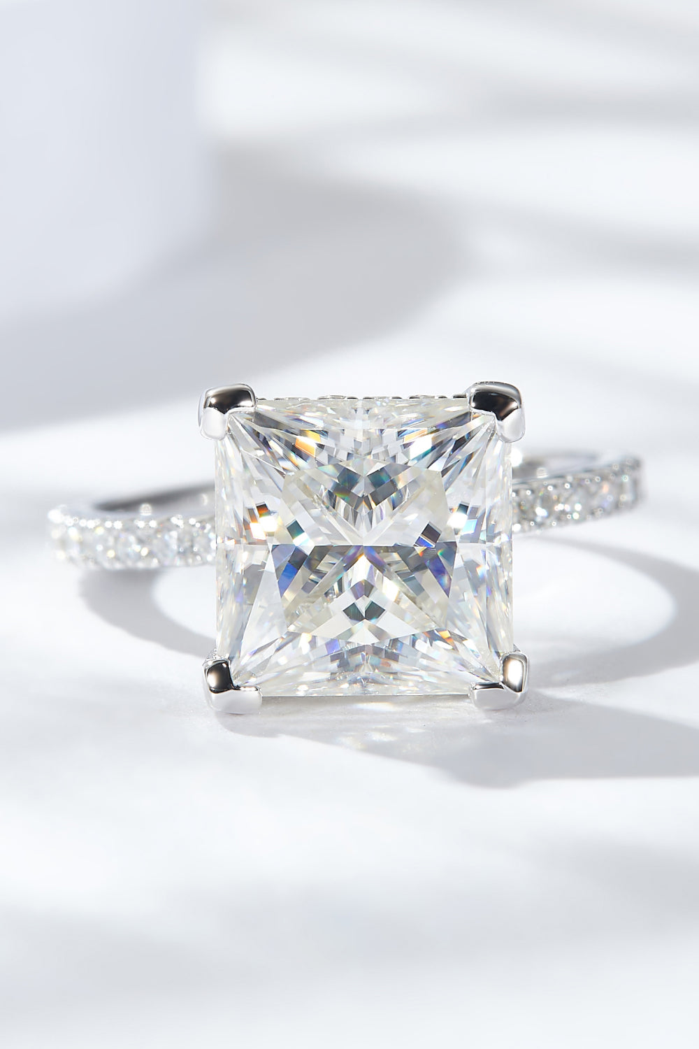 Eternal Edge: 5.52 Carat Moissanite Side Stone Ring