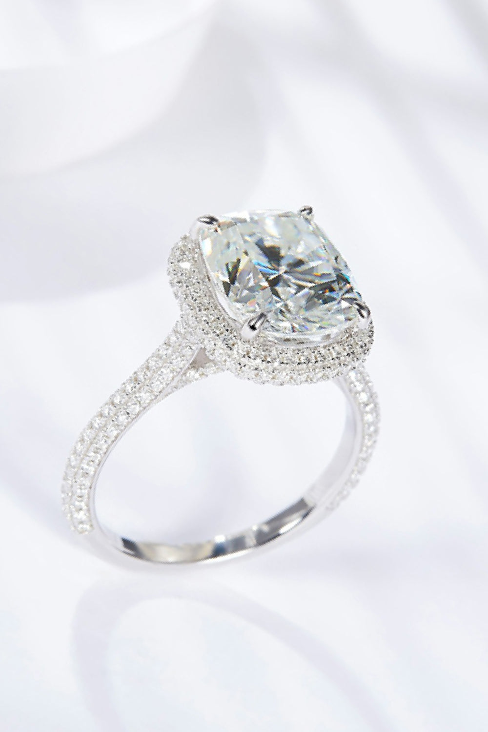 Elegant Bond: Adored 6 Carat Moissanite Halo Ring