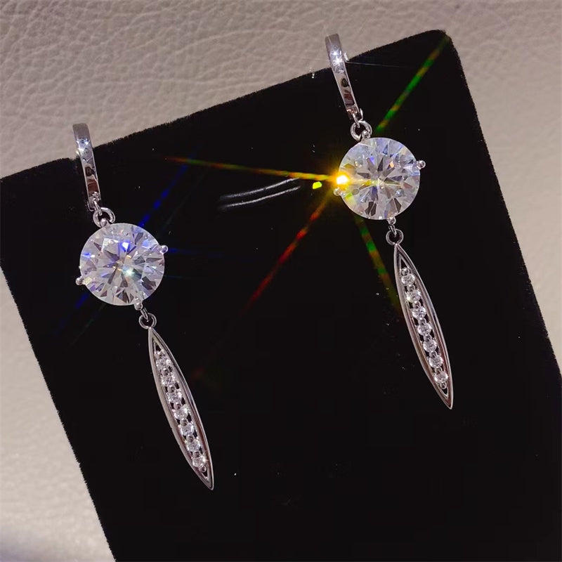 Eternal Radiance: 10 Carat Moissanite 925 Sterling Silver Earrings