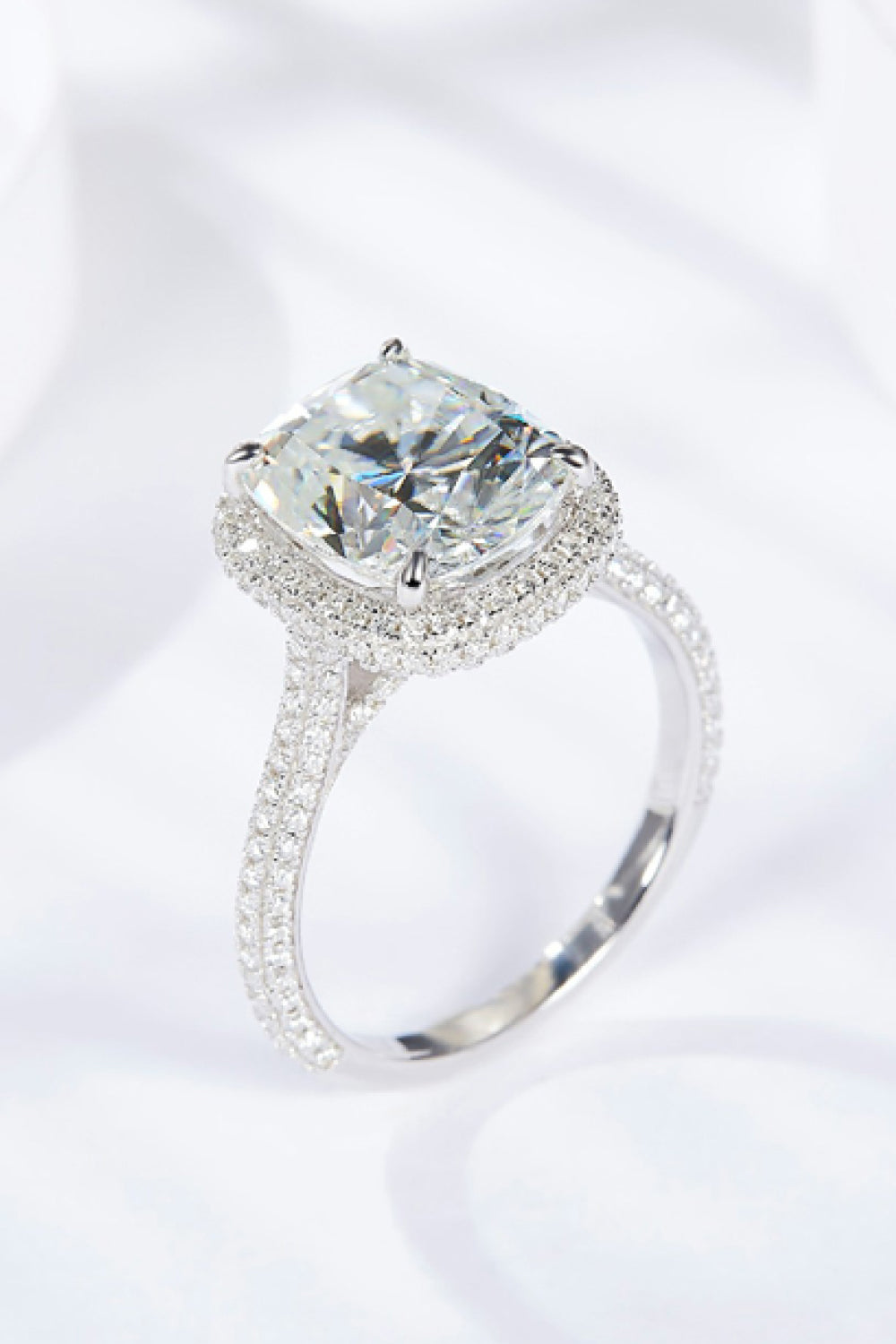 Elegant Bond: Adored 6 Carat Moissanite Halo Ring