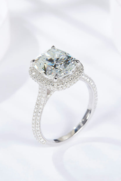 Elegant Bond: Adored 6 Carat Moissanite Halo Ring